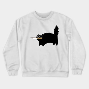 Danger Kitty Funny Black Cat With Knife Crewneck Sweatshirt